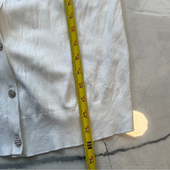 Zara White Elegant Cardigan with Jewel Buttons Women’s XXL - Picture 8 of 8